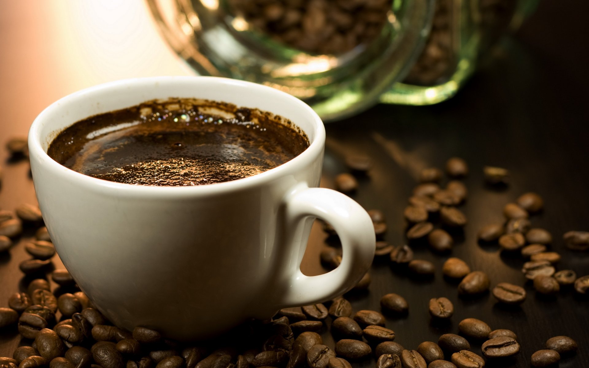 café taza granos de café