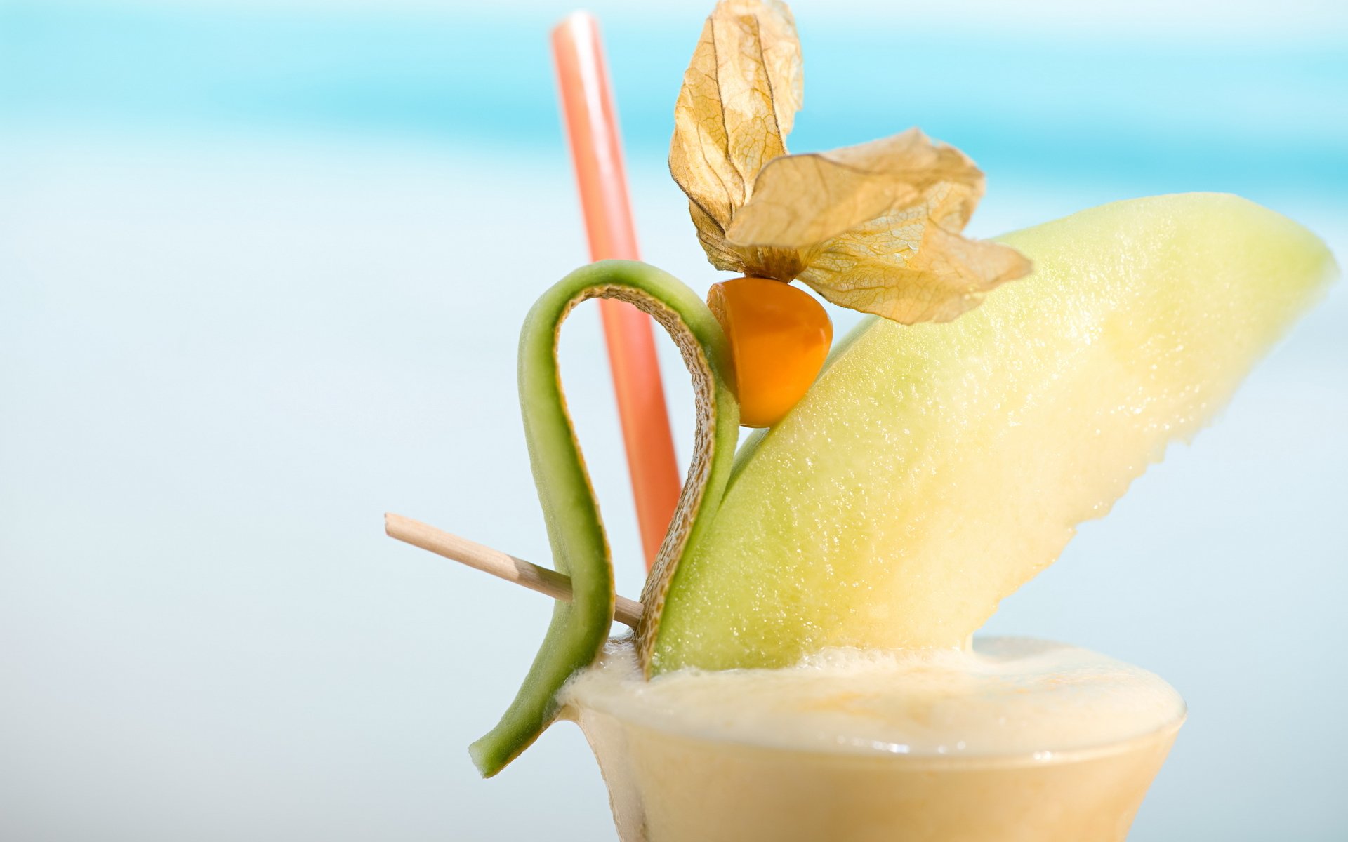 cóctel bebida vaso melón beber vidrio melón