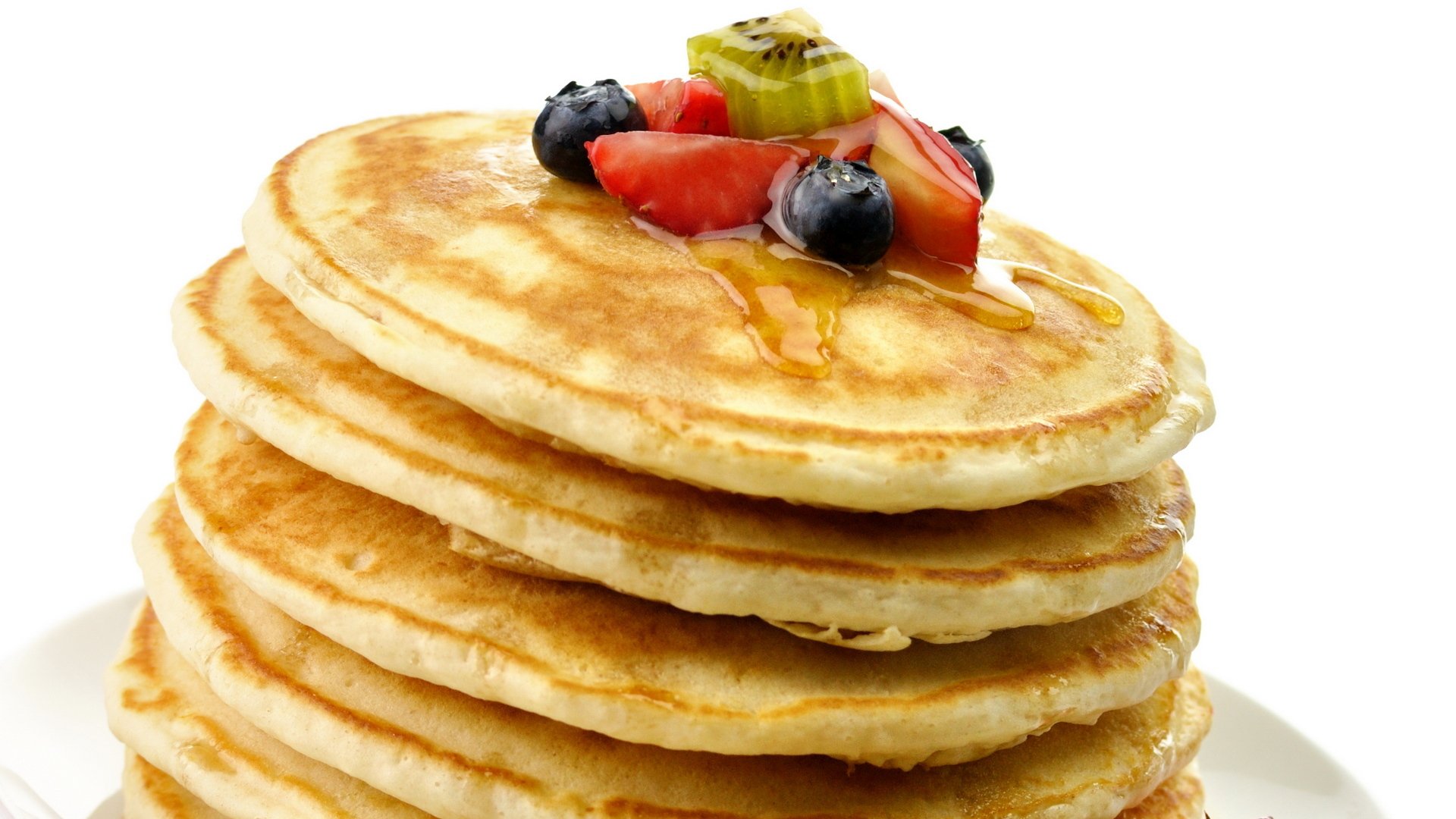 comida postre dulce crepes fruta bayas kiwi fresa alimentos crepes pequeños miel 1920x1080
