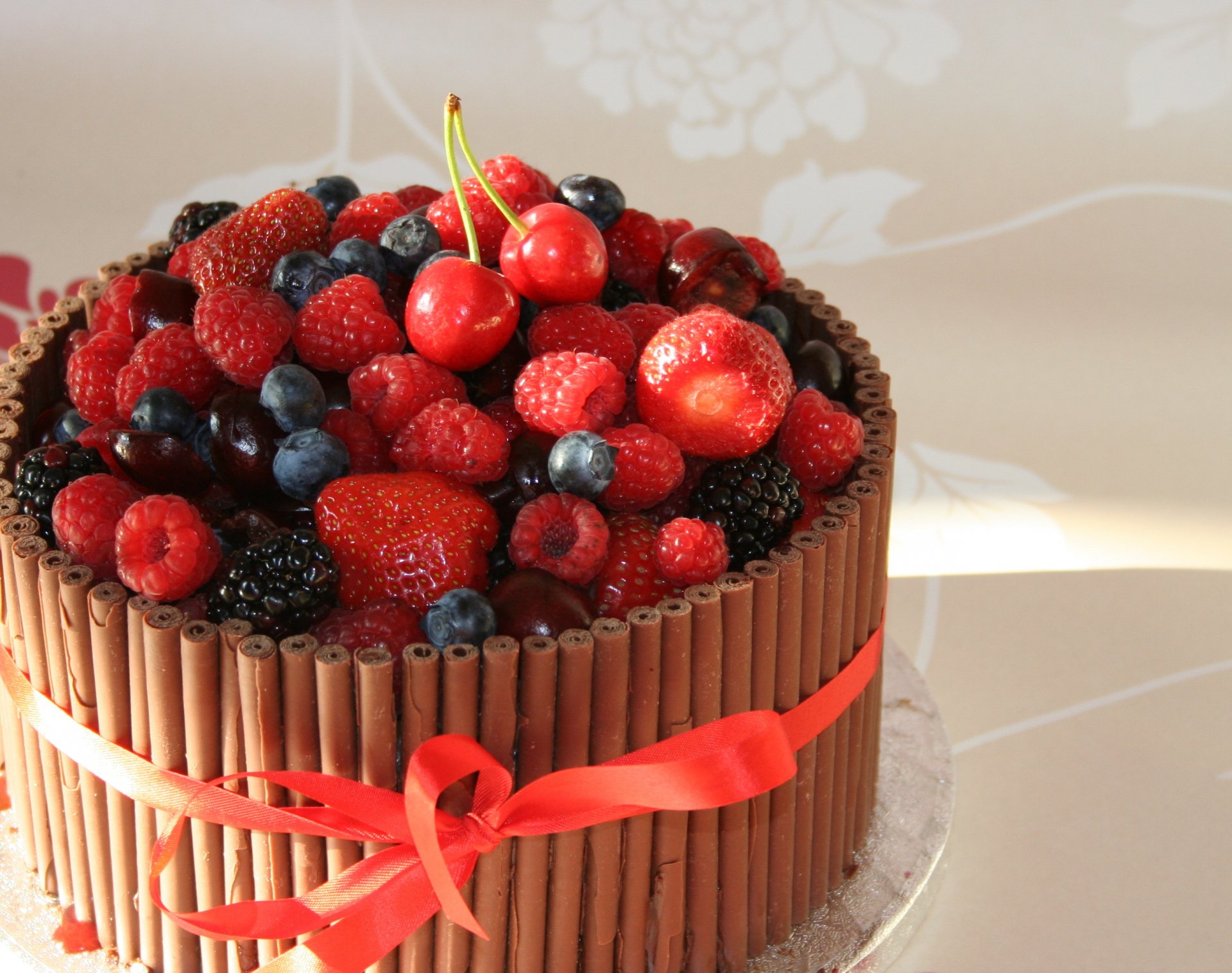 chocolat gâteau fruits