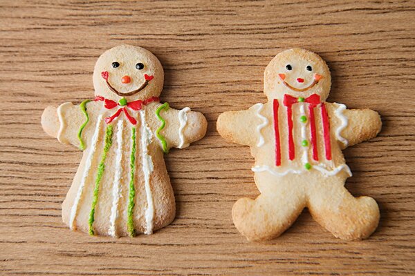Hombres de pan de jengibre. Galletas de año nuevo