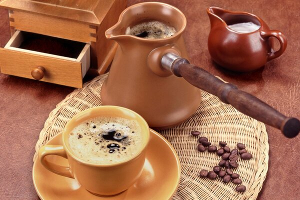 Café infusé, café de grain