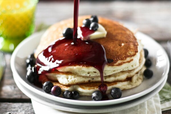 Pancakes on a plate food