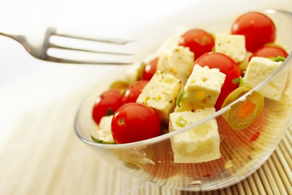 Gâterie utile fromage et tomates