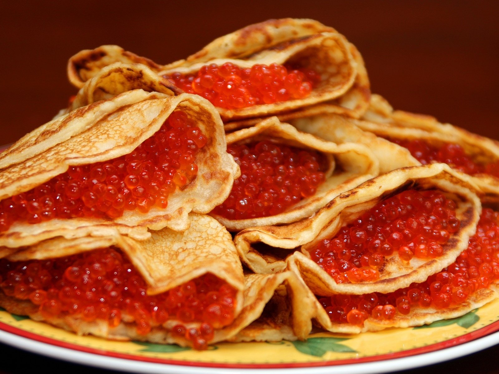 pancakes caviar food