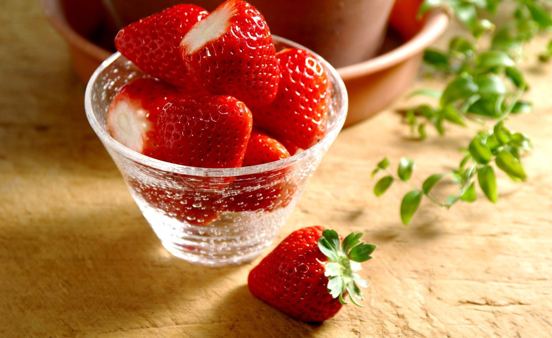 fraise verre vase table