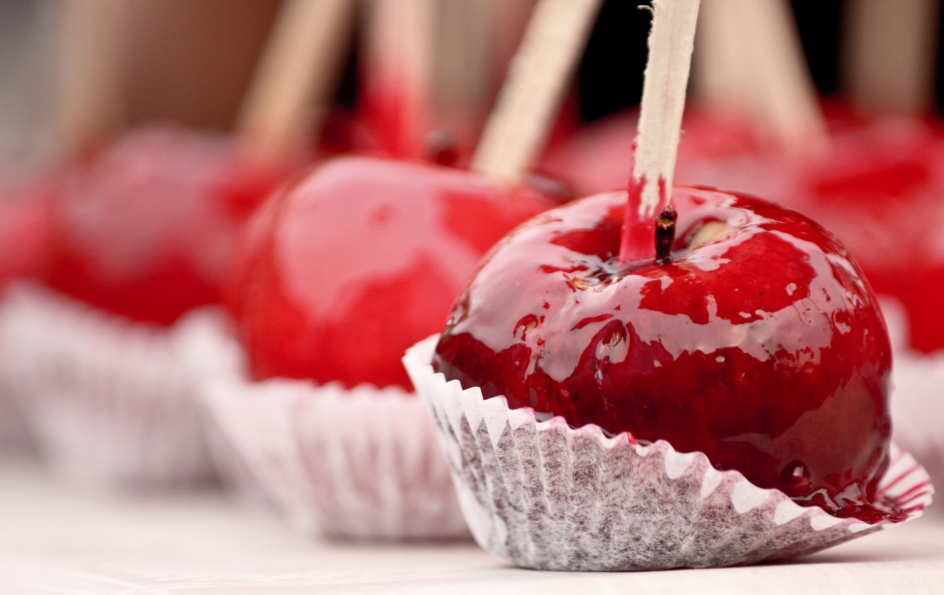 postre manzanas caramelo jarabe palo delicioso