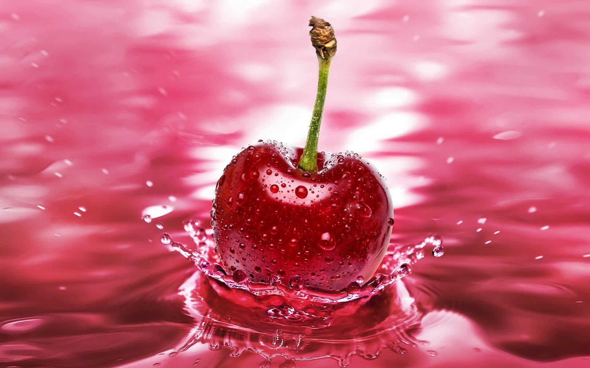 cherry cherry water splash macro