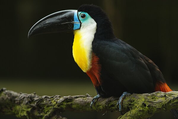 Photo toucan on a branch