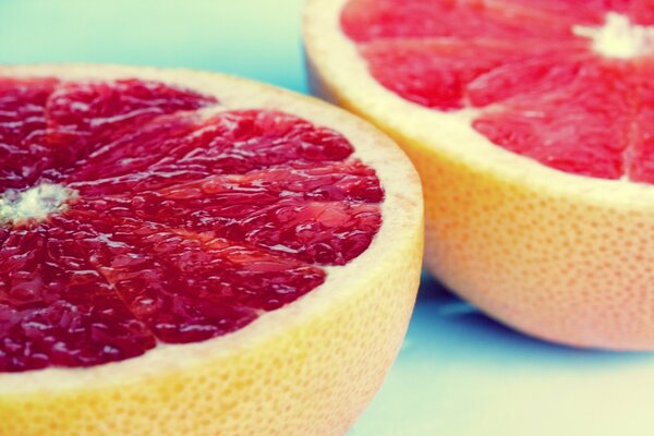 Textured photo of sliced grapefruit