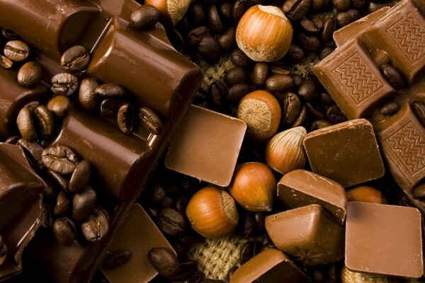 Beautiful background of chocolates