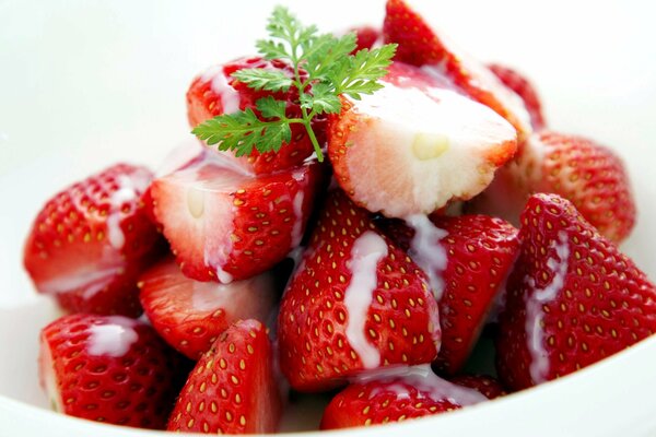 Crème de fraise et persil