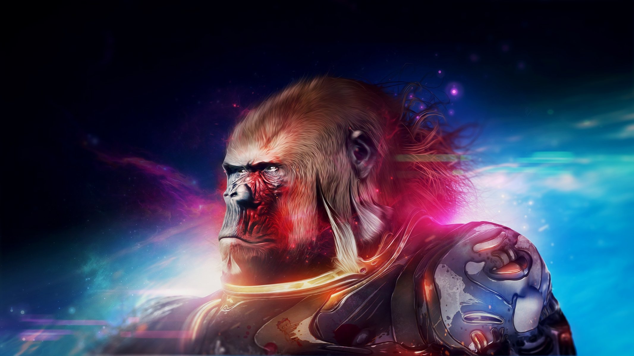 gorilla monkey art picture desktopography