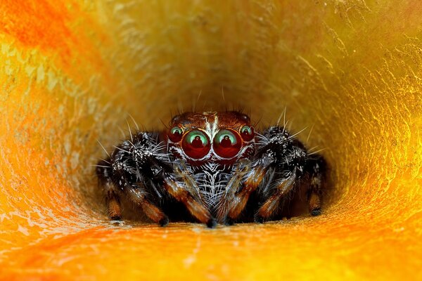 La pequeña araña te envía un hola 