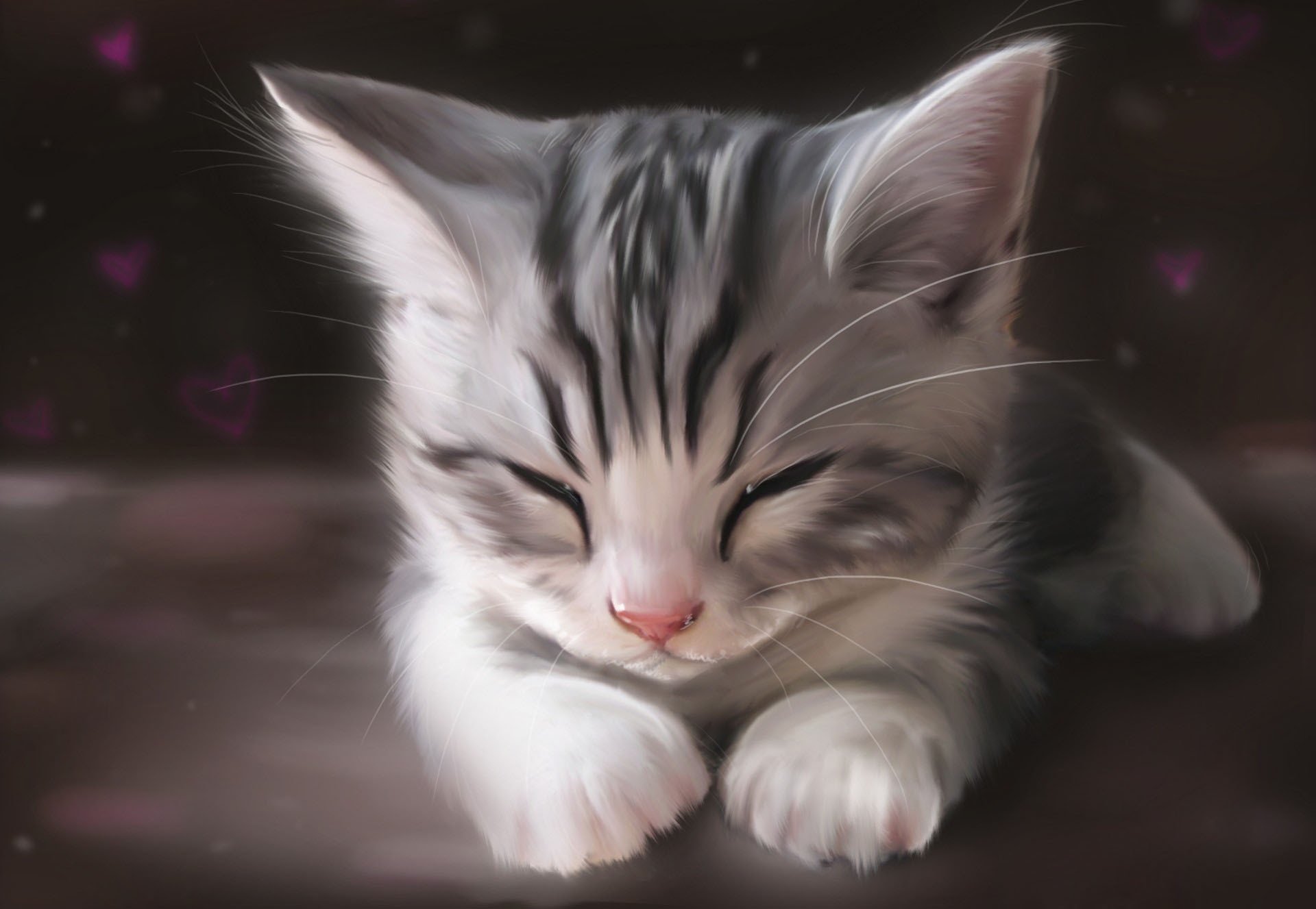 arte dibujo gato gato gatito hocico durmiendo