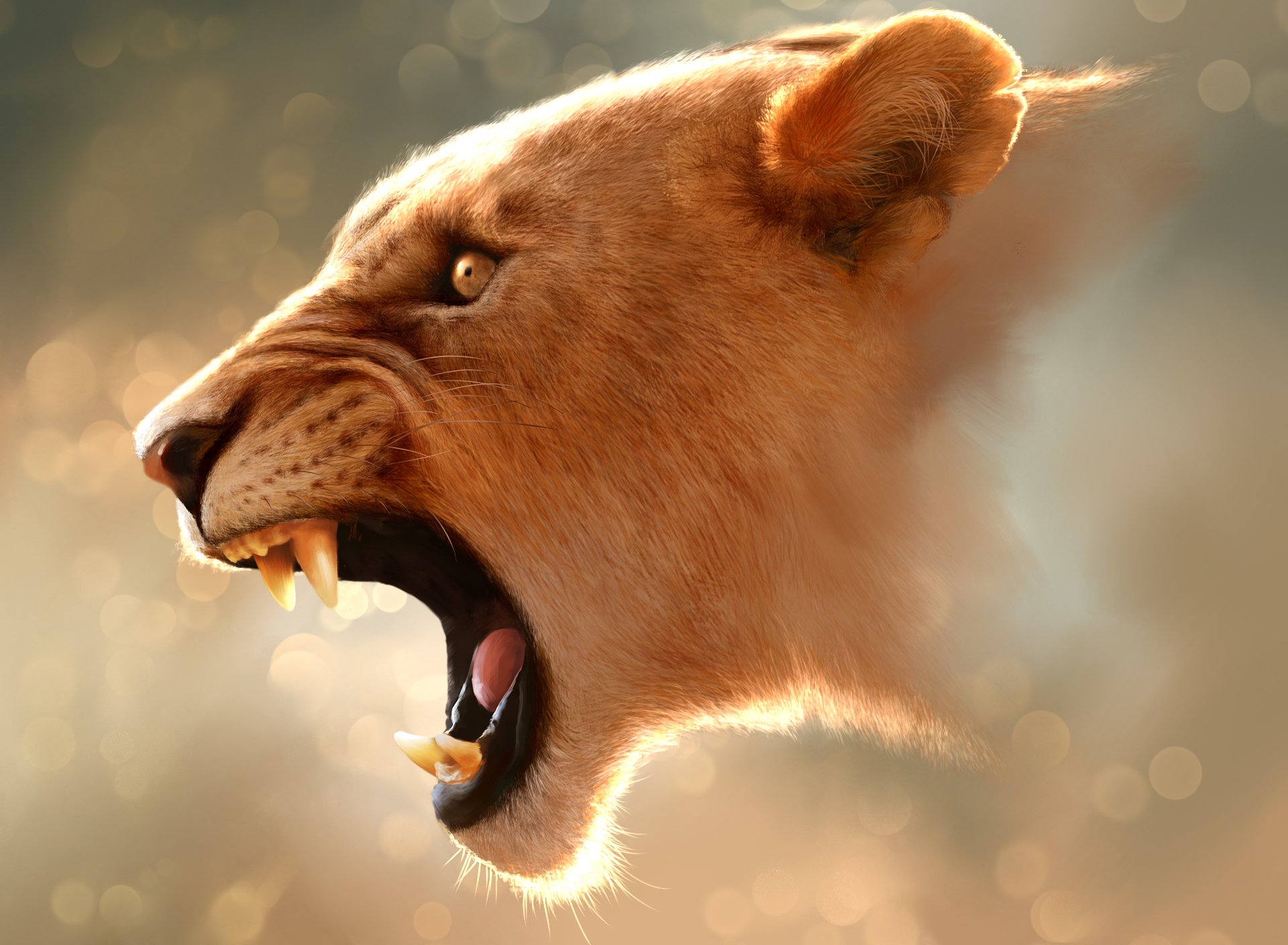 lioness head fall teeth ears rick threat savannah picture