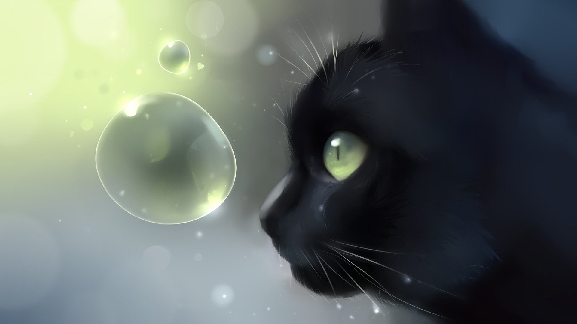 art apofiss cat cat black profile bubbles head