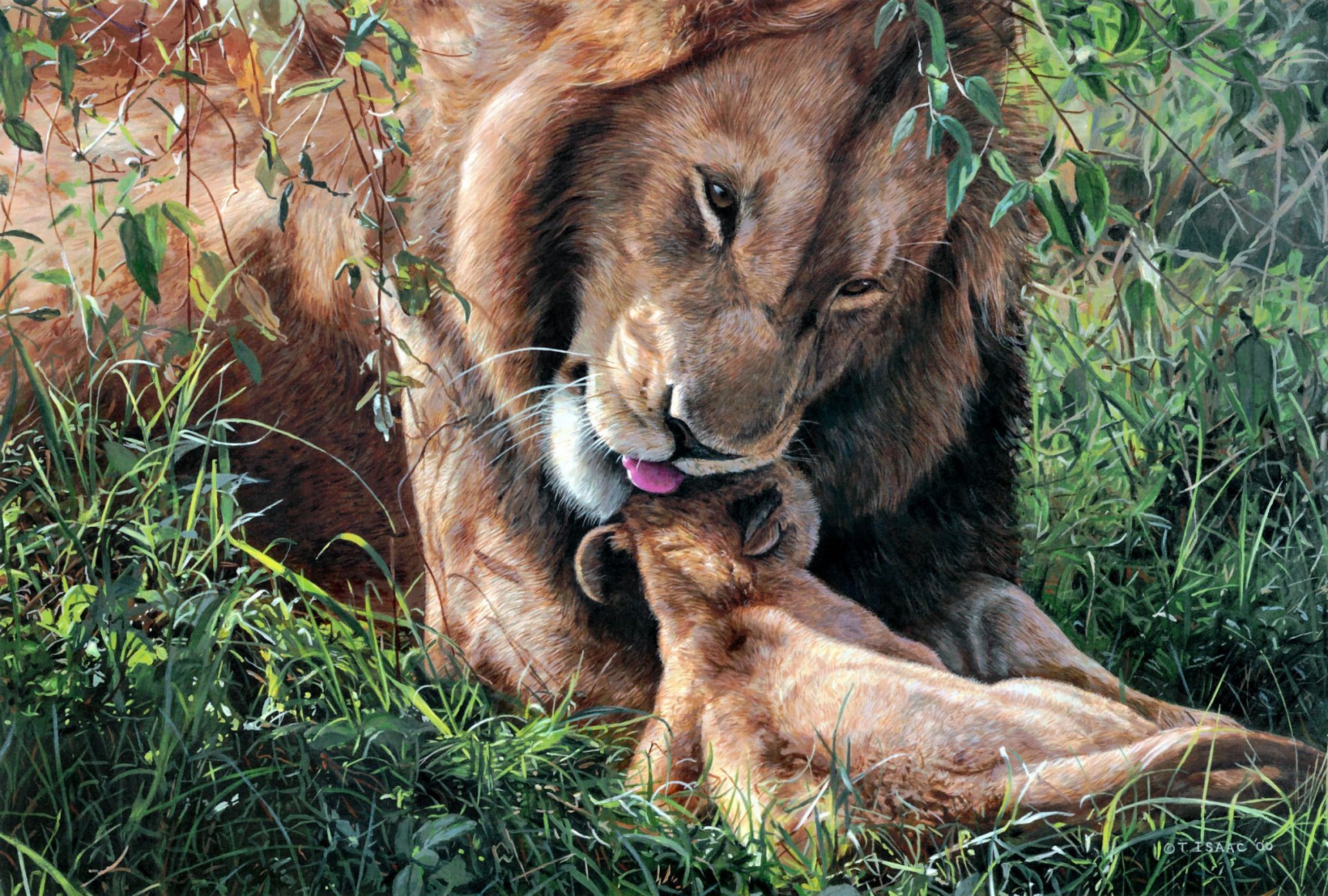 terry isaac festa del papà leone paternità donnola arte