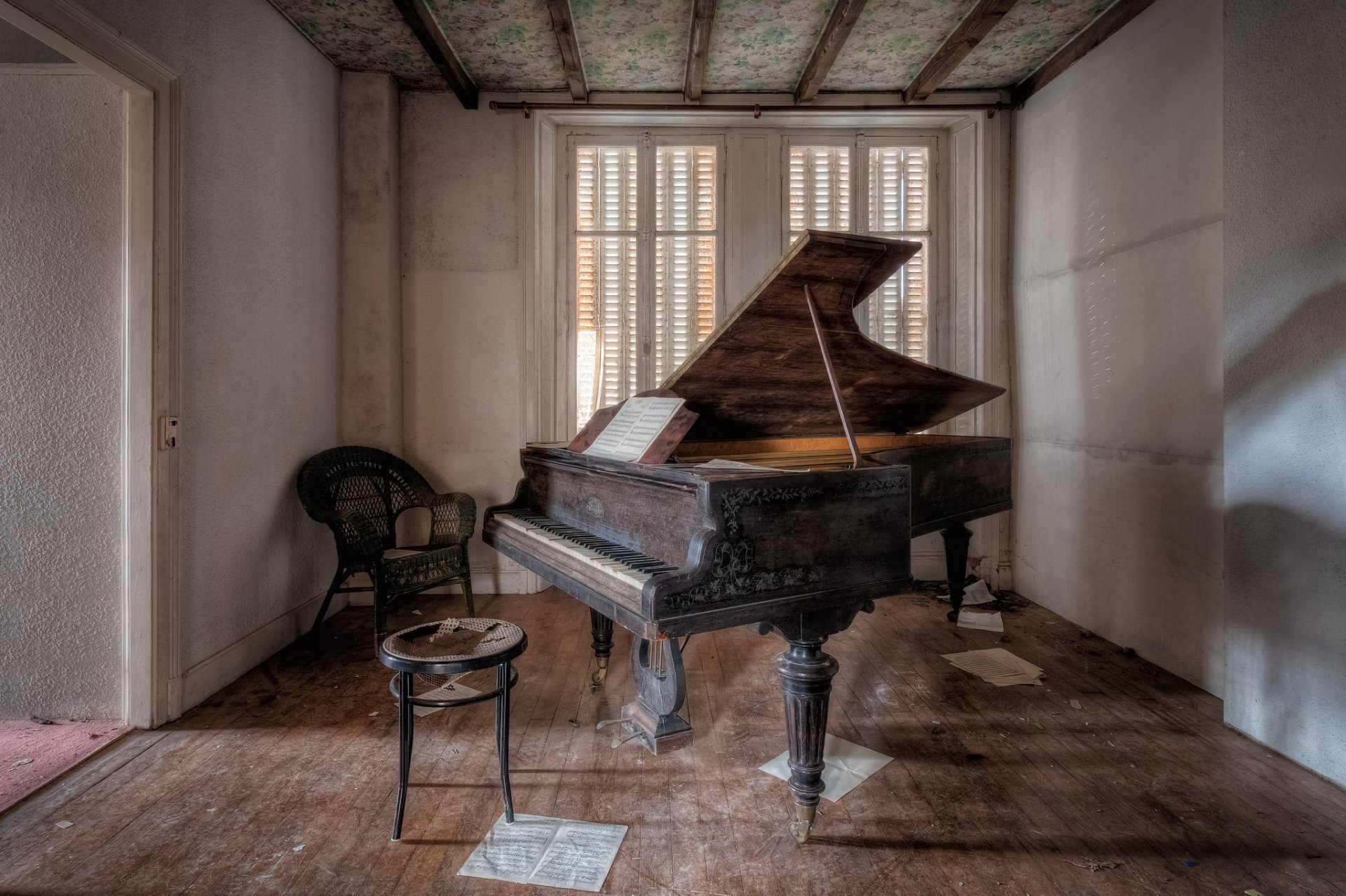 habitación piano música