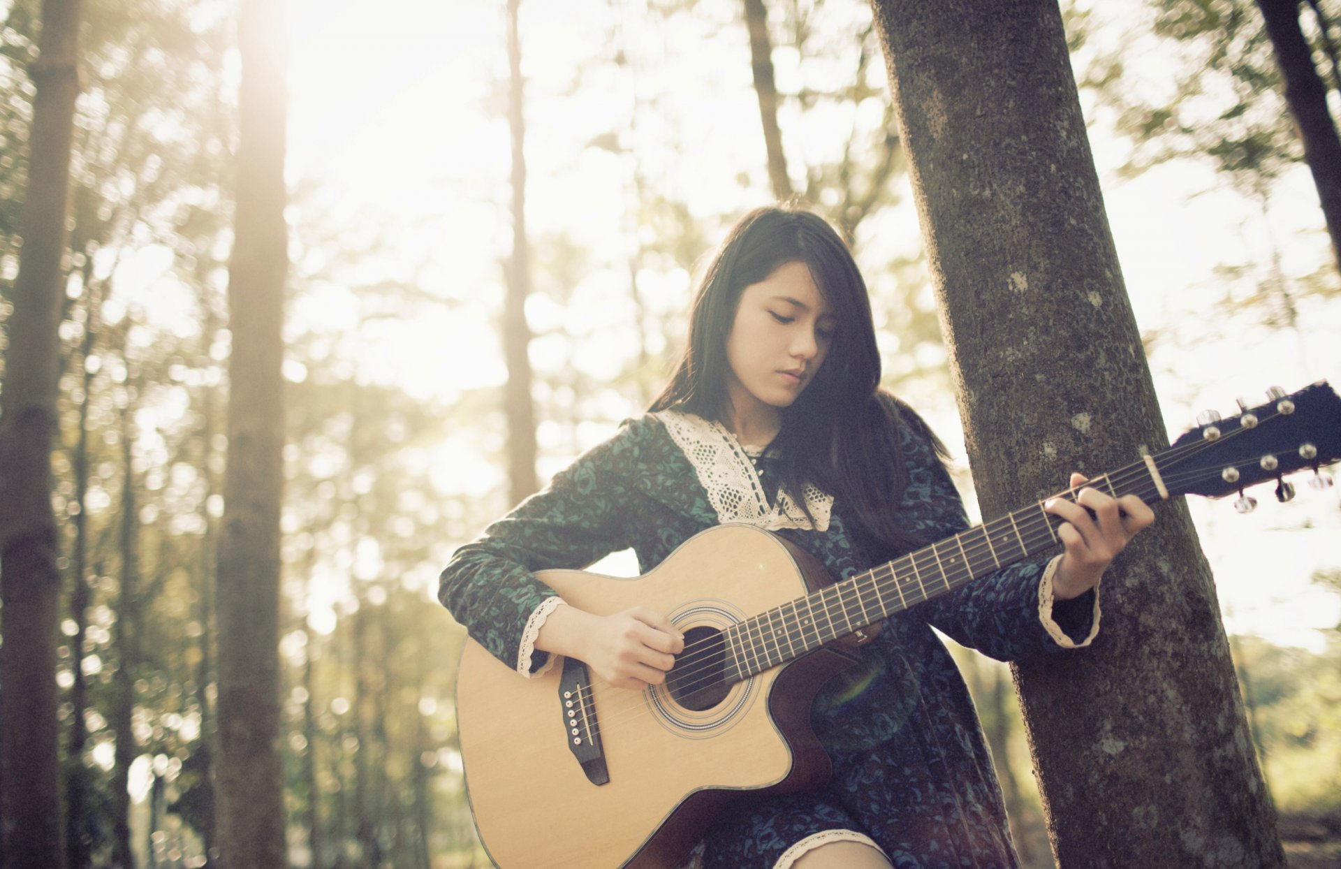 chica guitarra música