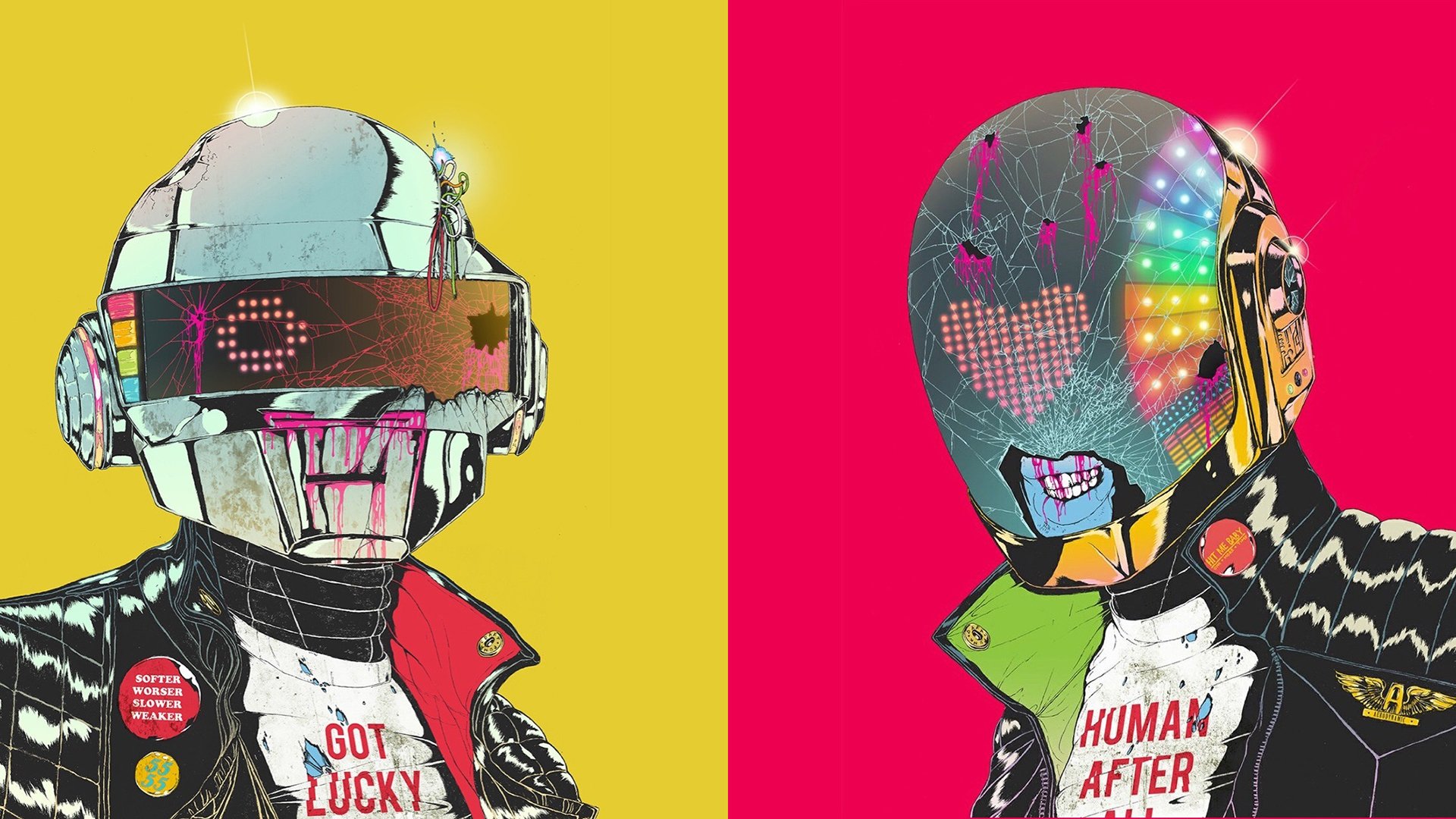 daft punk daft punk casques zombies couleurs