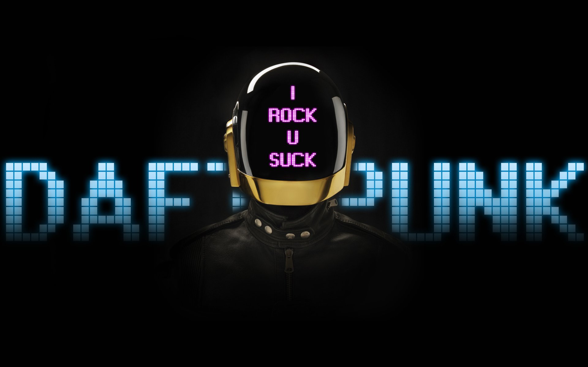 daft punk música yo rock u suck casco