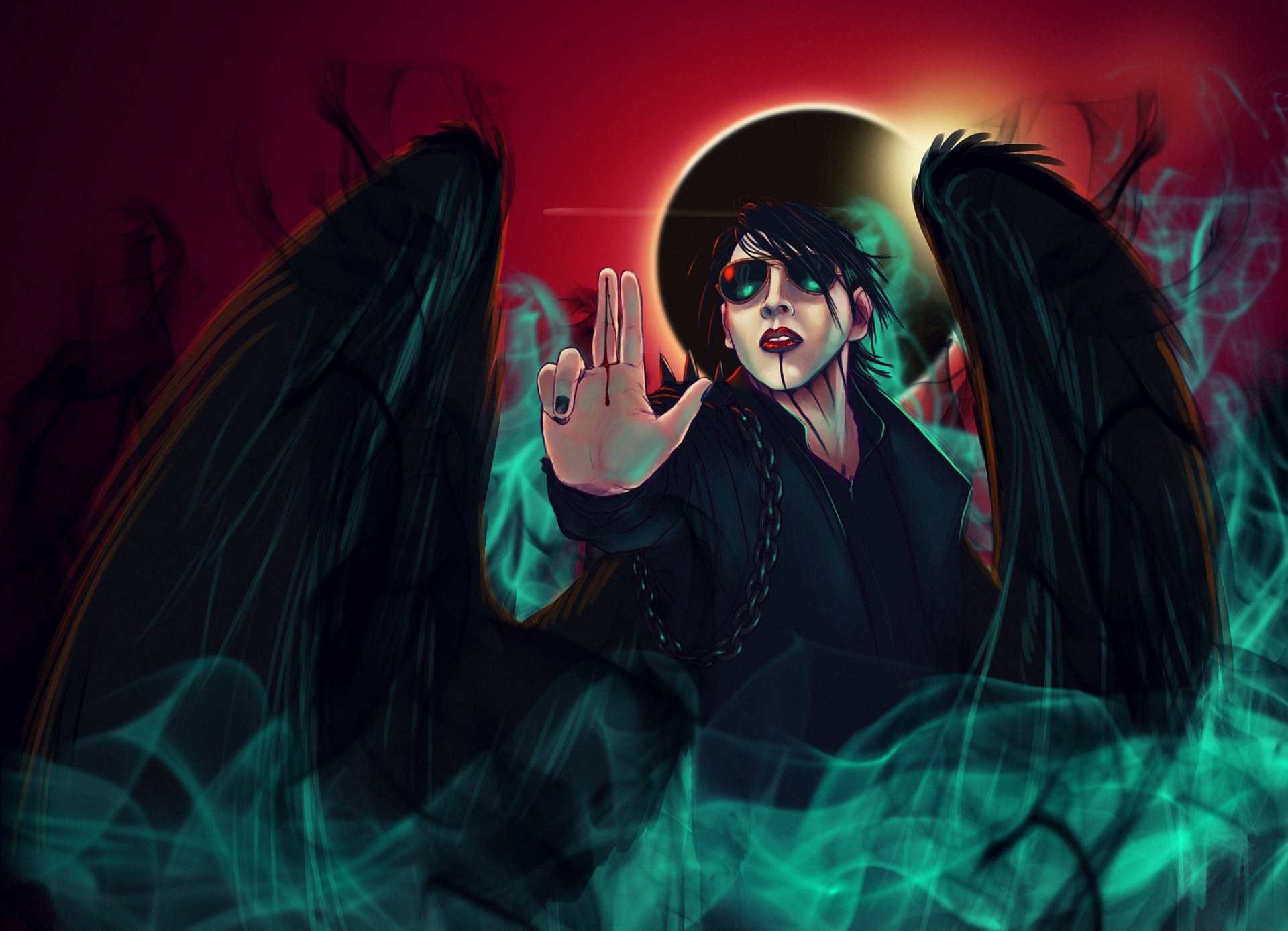 marilyn manson brian hugh warner arte mano gafas rock