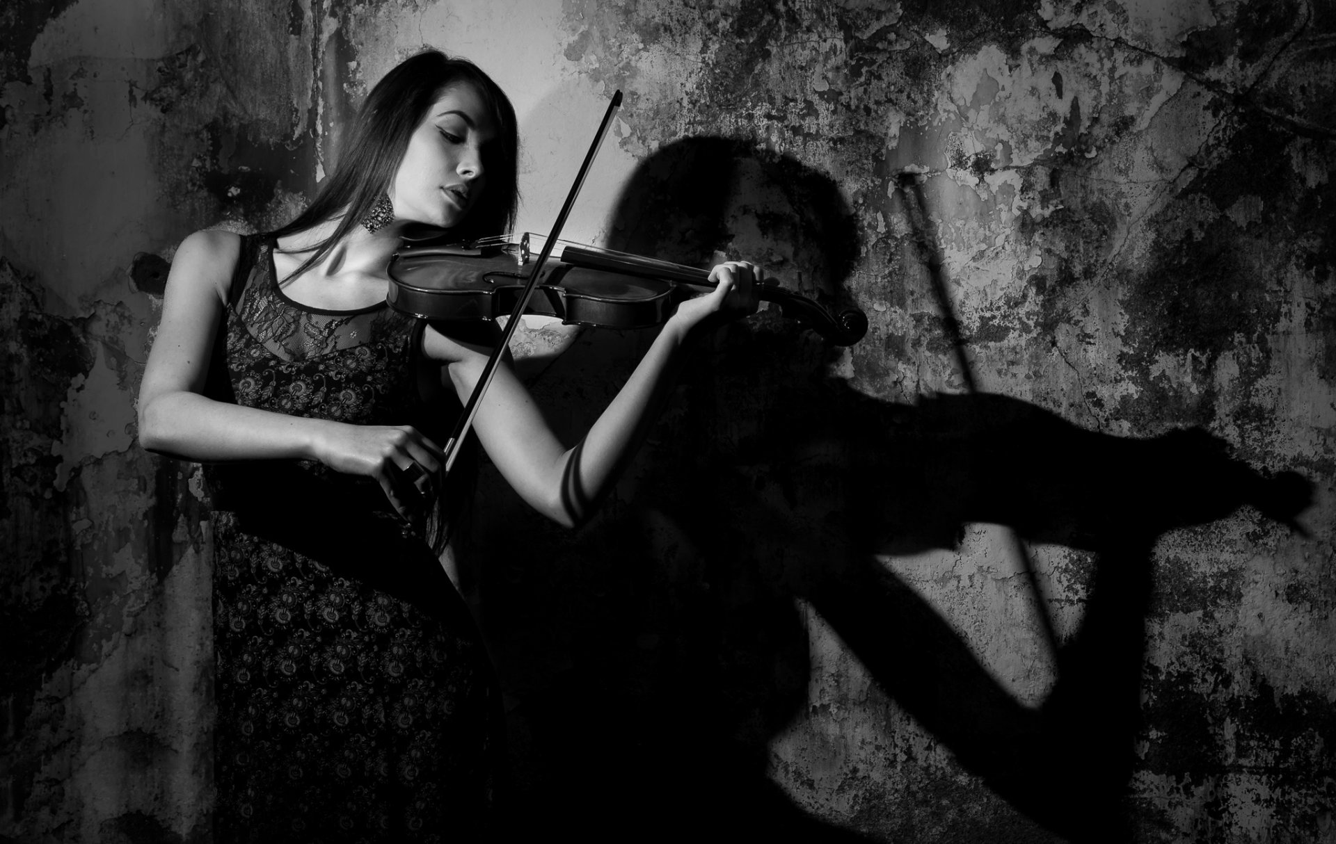 musique d ombre fille violon jeu