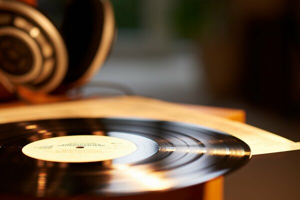 Vieux disques de musique avec vinyle