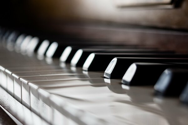 Macro photography of an old expensive piano