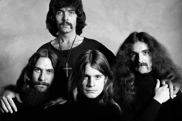 Black Sabbath Metall in Schwarz-Weiß-Tönen