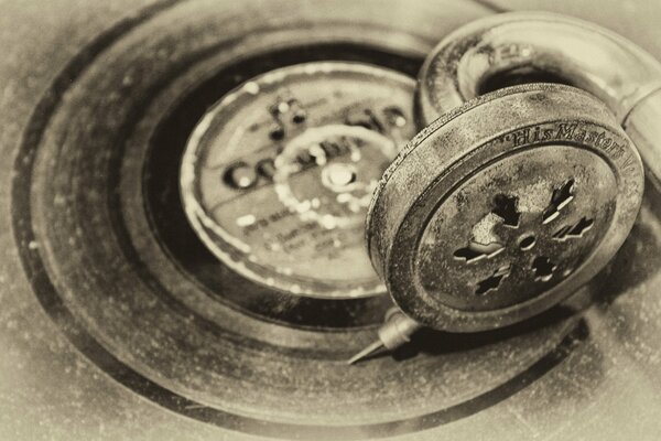 Music of an old gramophone record