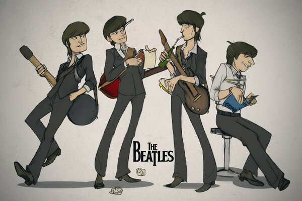 Disegno grafico dei Beatles