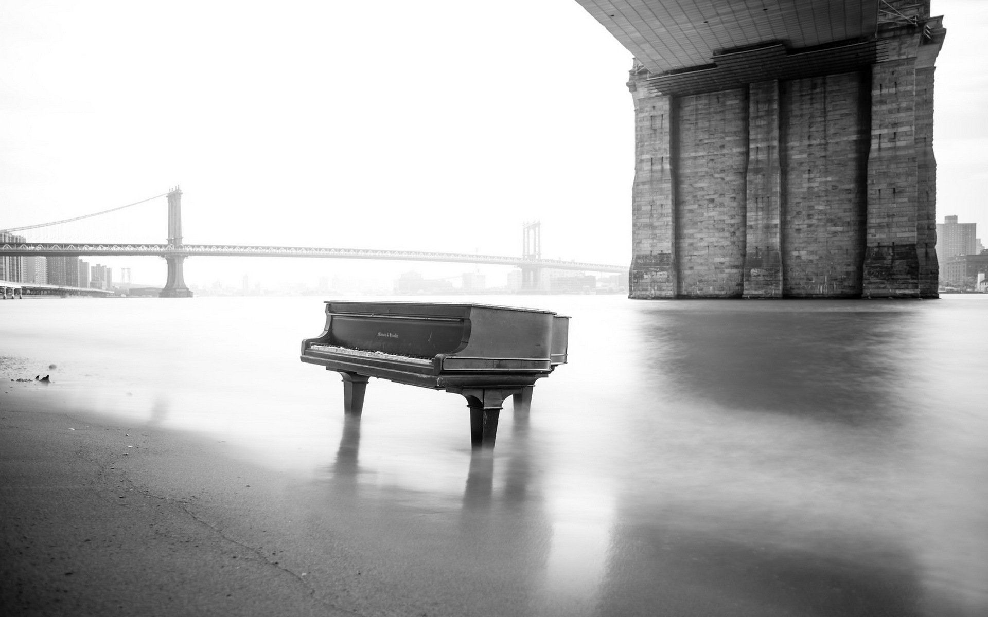 piano rivière pont musique