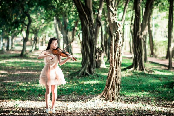 Desktop-Hintergrund Mädchen mit Geige