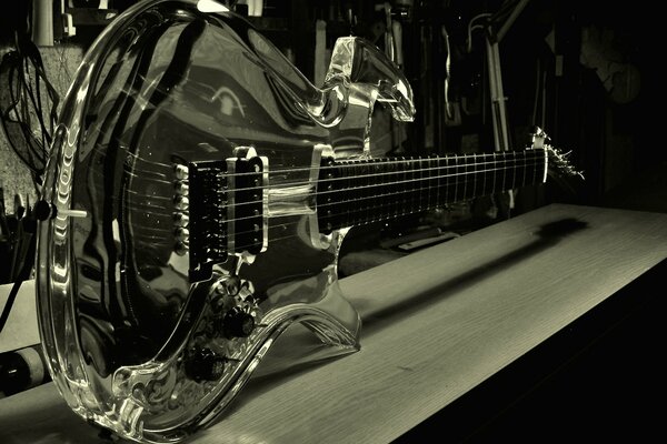 Guitar reflection of dark color