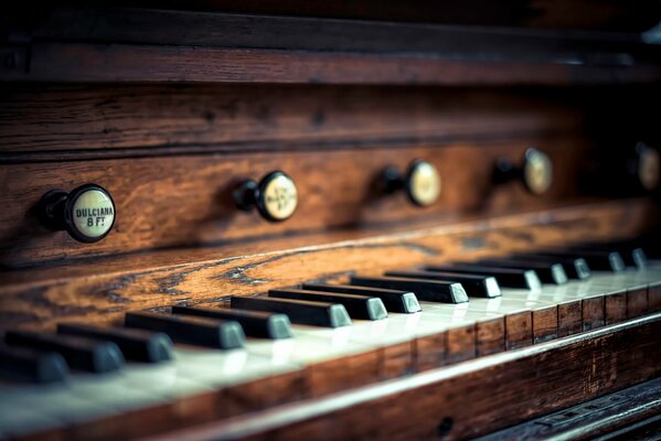 A beautiful church organ with keys