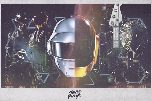 Daft pank, casco negro y amarillo