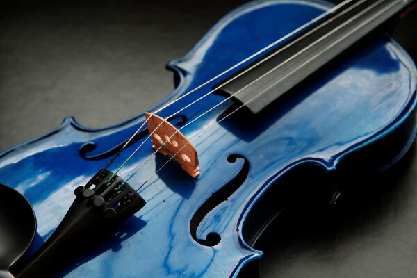 Hermosa curva de violín azul