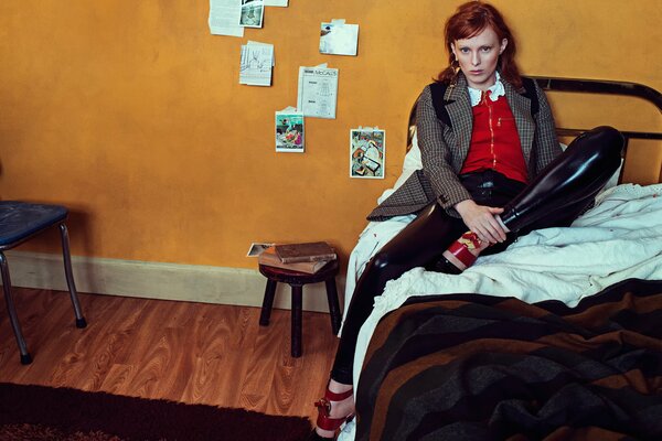 Karen Elson at a retro photo shoot