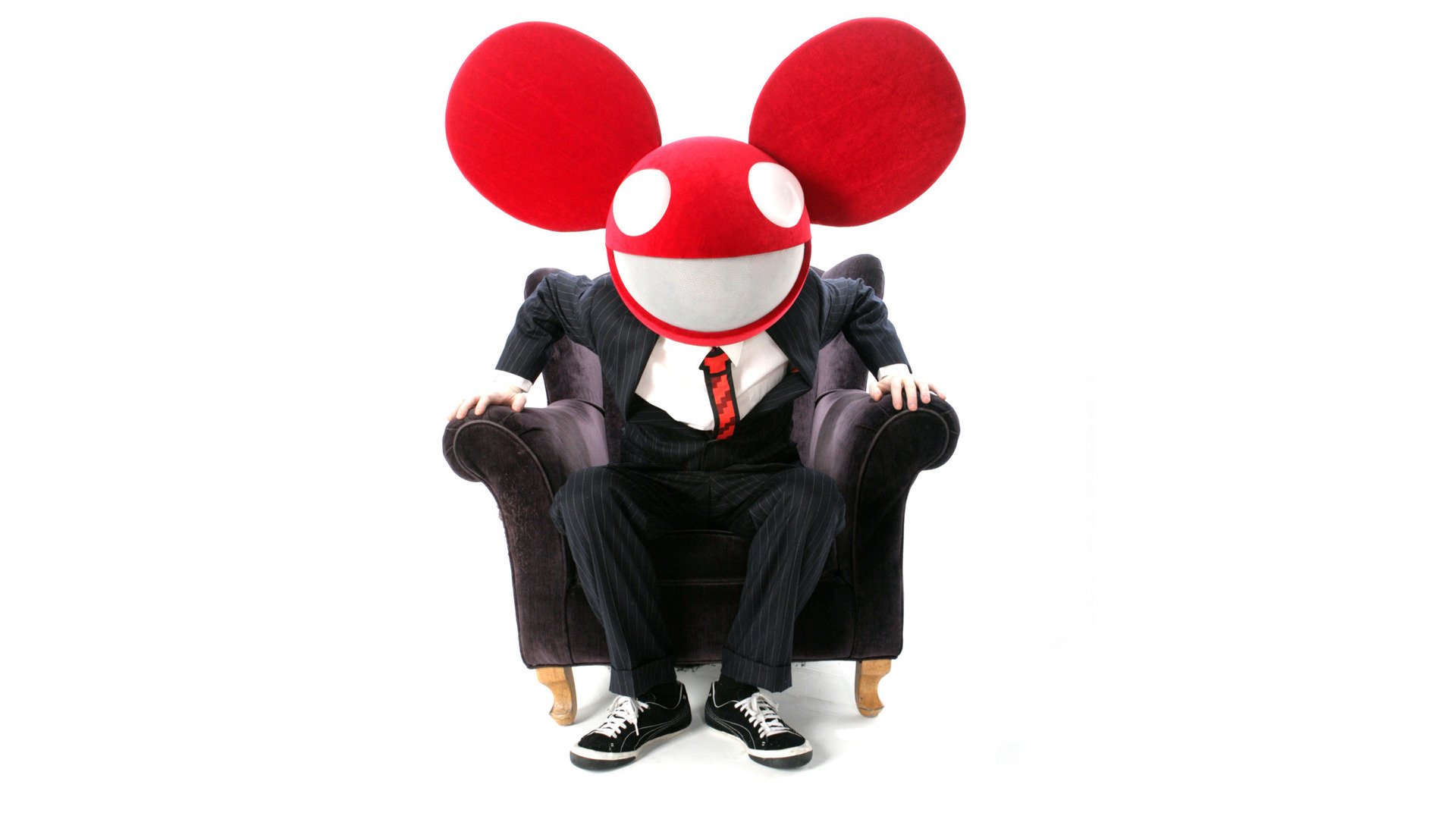 deadmau5 dedmaus dj cj progressive house electro house music smile mouse ears chair white background suit