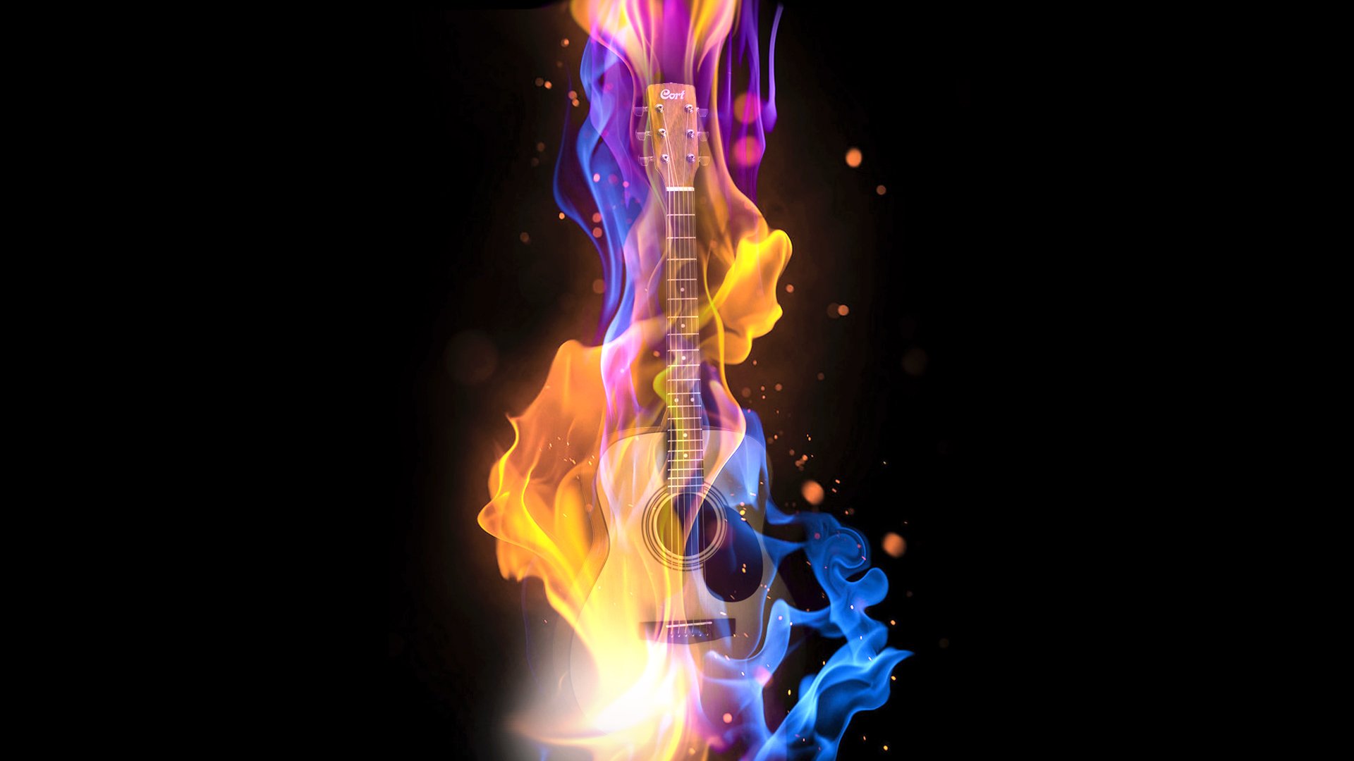 guitarra bajo fuego bajo música