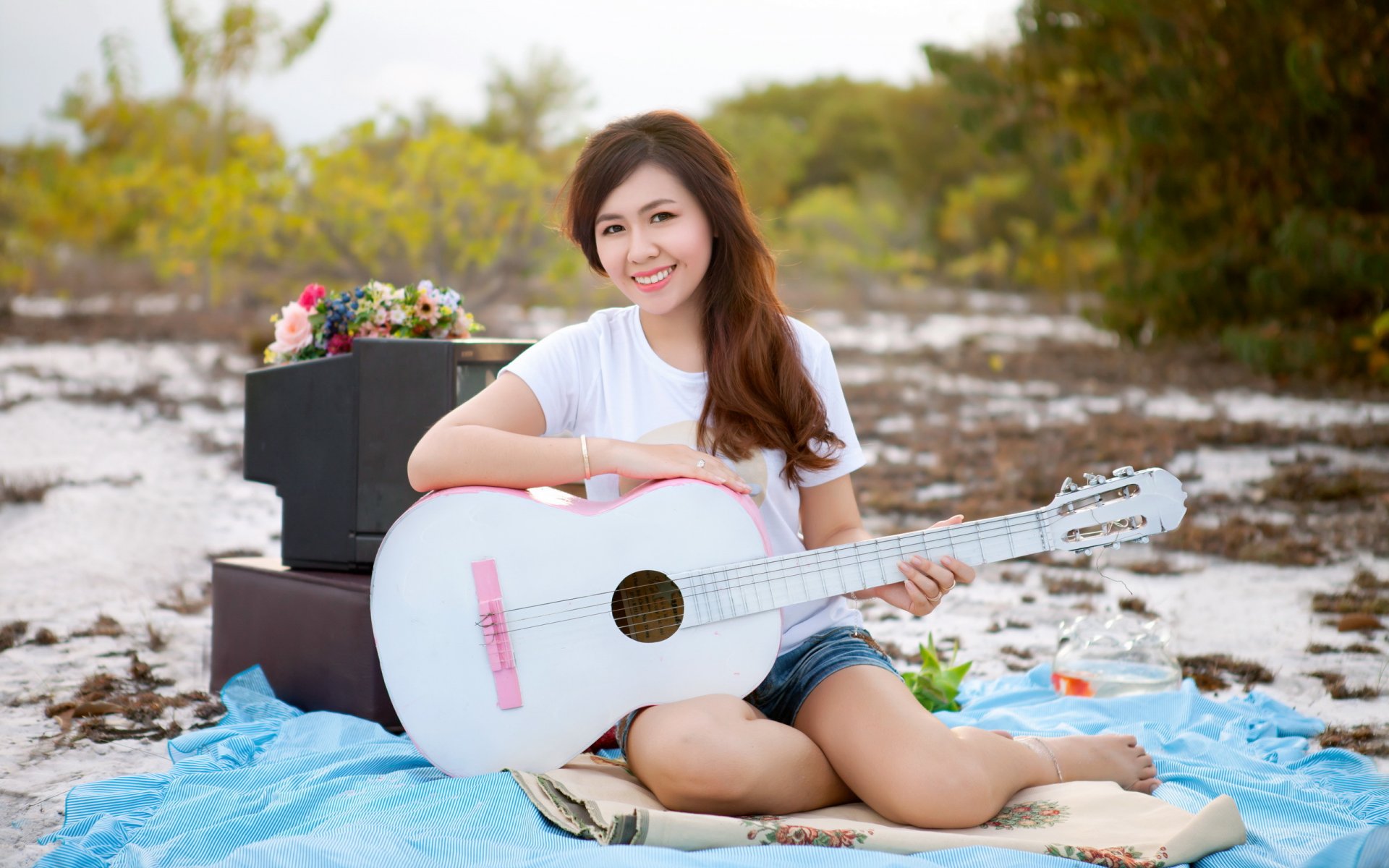 chica guitarra música