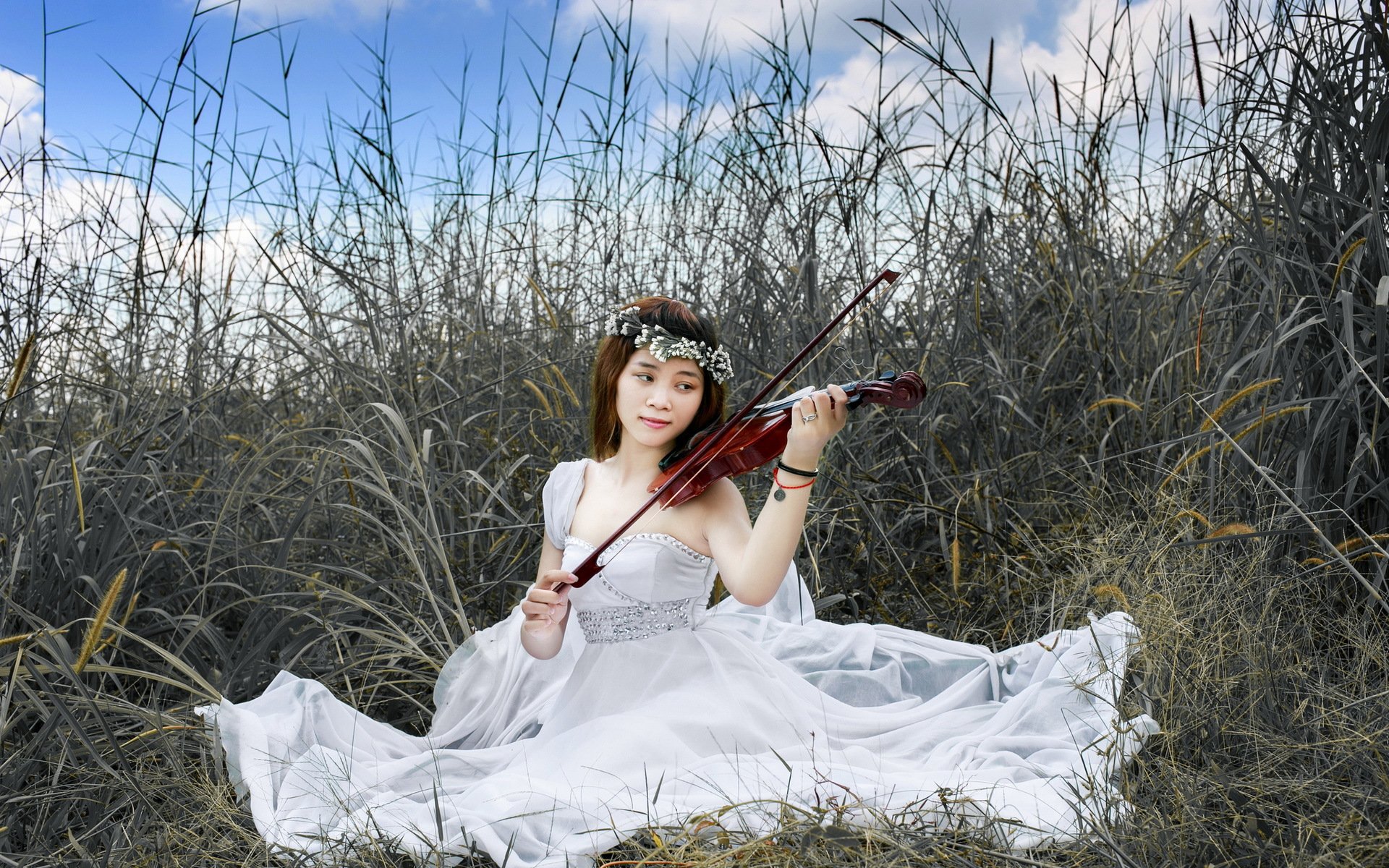 fille asiatique violon musique