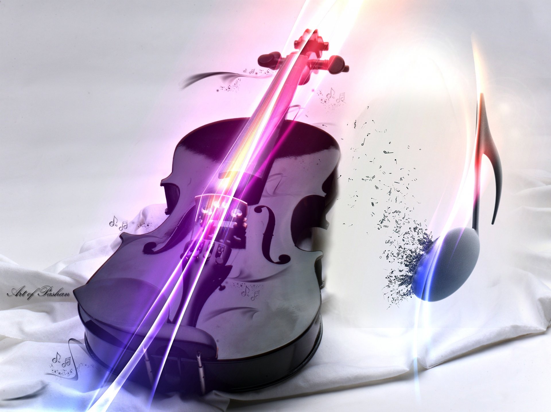 violin inspiration note black white