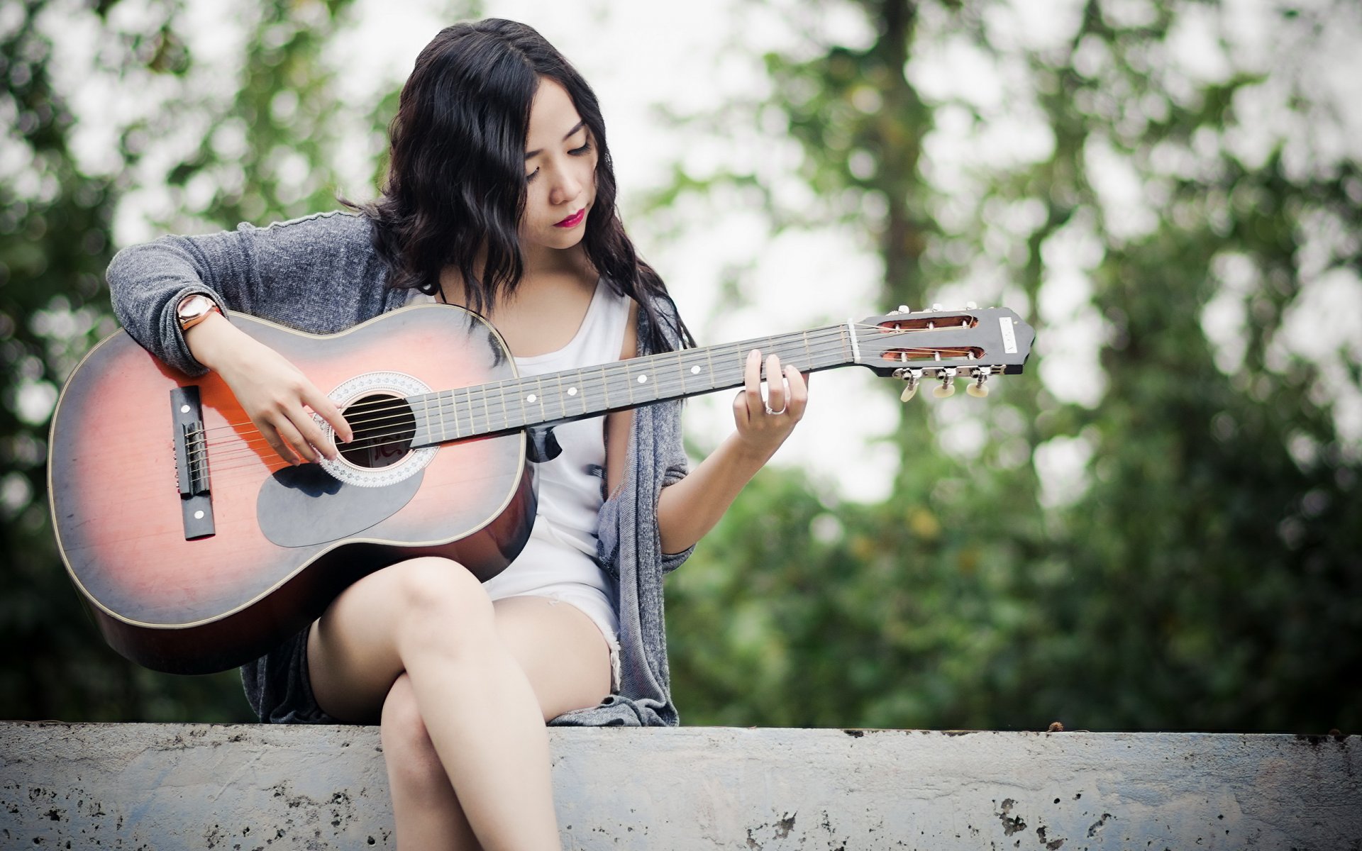 ragazza chitarra musica