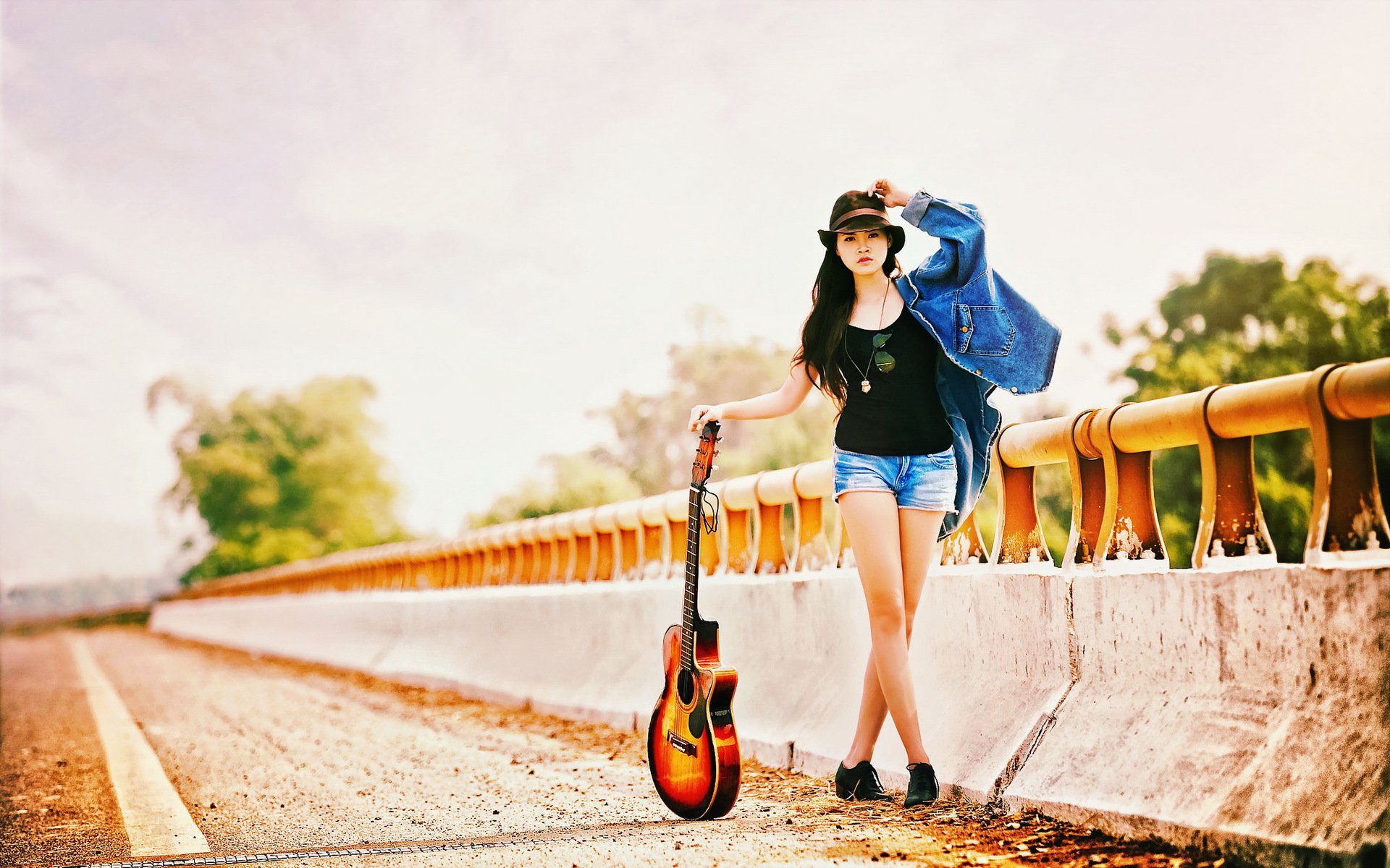 chica guitarra música