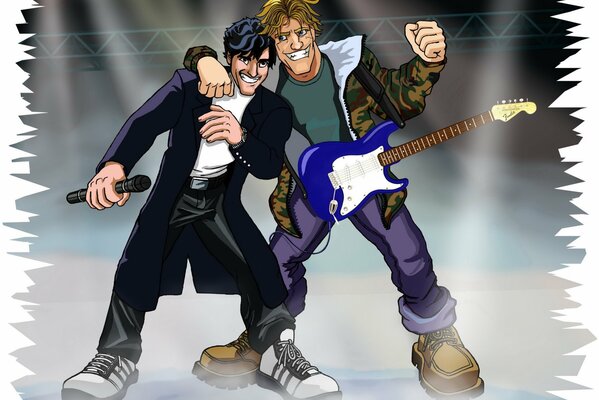 Solisti disegnati a mano del gruppo Modern Talking