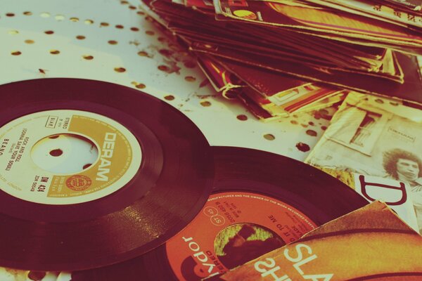 Old musical vinyl records