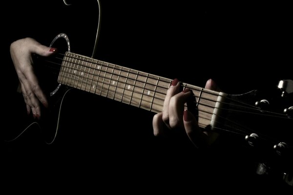 A guitar chord. Arm placement